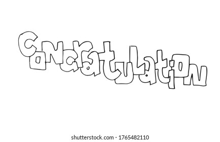 congratulation lettering for cards, posters, decor.Vector illustration.