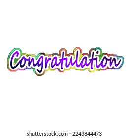 Congratulation lettering, vector background illustration