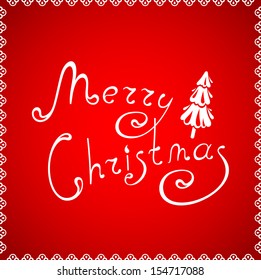 congratulation with Merry Christmas. Pine 