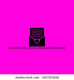 congratulation message 8 march icon sign signifier vector