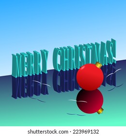 Congratulation on Christmas, text and red sphere