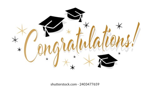 Congratulation on white background vector