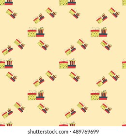 congratulation pattern of gift boxes vector