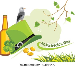 Congratulation with St. Patrick's Day. Vector