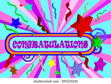 congratulation tex on colorfull background