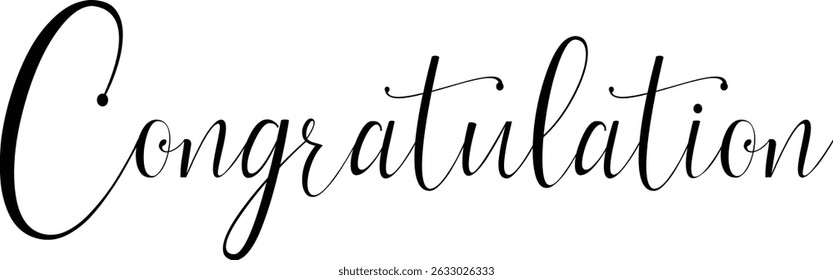 Texto de felicitación en color negro aislado sobre fondo blanco. Estilo de letras dibujado a mano, un dibujo de línea, firma, caligrafía, monoline. uso de Ilustración vectorial para el diseño de Anuncio.
