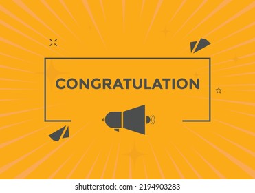 congratulation text button. congratulation speech bubble. label sign template
