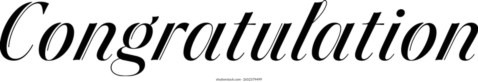 Congratulation text calligraphy. Calligraphic banner. Hand lettering, Congratulating vector banner design for graduation party eps 8.