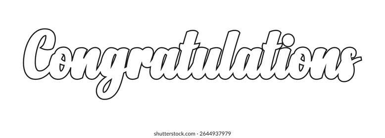 Congratulation text design for wishing card design and easy to edit color, size and many more.