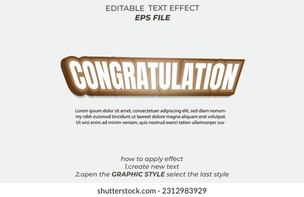 congratulation text effect, font editable, typography, 3d text 
