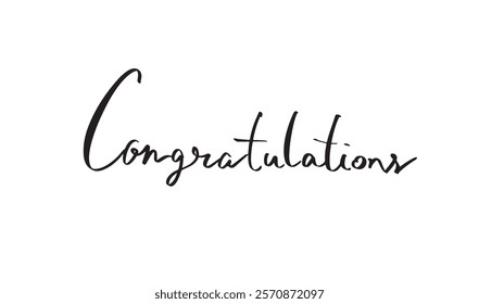 Congratulation text font calligraphy hand written lettering word message celebration success business achievement event anniversary party happiness design congratulation happy birthday wedding party