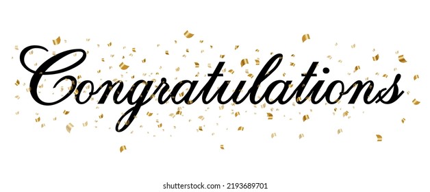 Congratulation Text Isolated White Background , Vector Illustration