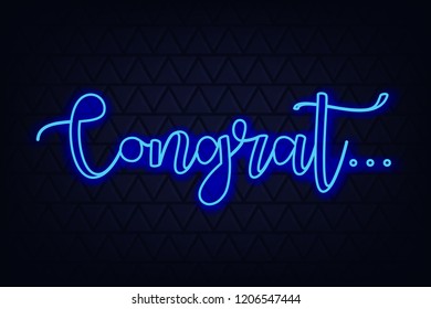 Congratulation text neon