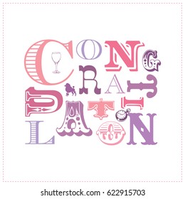 Congratulation Typographic Greeting Card