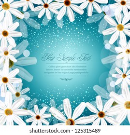 congratulation vector background with daisies