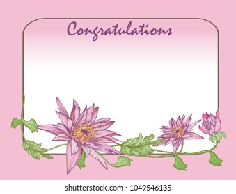 congratulation vector vintage background with flowers