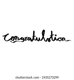 "Congratulation". Vintage Retro Vector Logo. Brush Script Modern Font. Retro Typeface. Vector Illustration