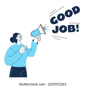 Congratulation well done loudspeaker congrats abstract concept. Vector graphic design illustration element