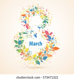 Congratulation with woman's day vector illustration