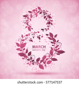 Congratulation with woman's day vector illustration
