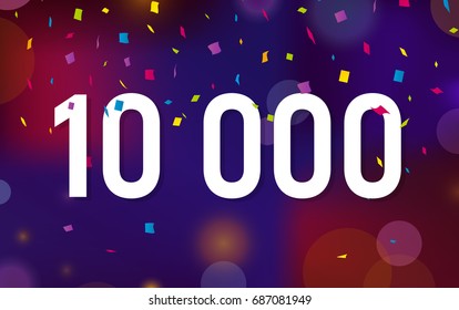 Congratulations 10K followers, Ten thousand followers. Thanks banner background with confetti. Vector illustration