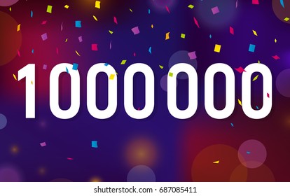 Congratulations 1KK followers, one million followers. Thanks banner background with confetti. Vector illustration