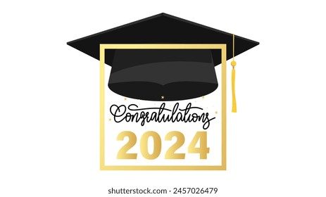 Congratulations 2024, Template for graduation design ,Vector illustration EPS 10