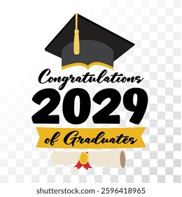 congratulations 2029 of Graduation PNG design congratulations 2029 of Graduation vector illustration