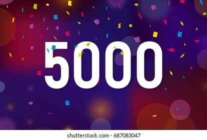 Congratulations 5K followers, five thousand followers. Thanks banner background with confetti. Vector illustration