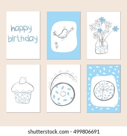 Congratulations to the 6 years of the boy. Collection Journal cards Happy Birthday.
Birthday in blue colour. Cute Children's birthday, anniversary, birthday, happy birthday. simple decoration birthday