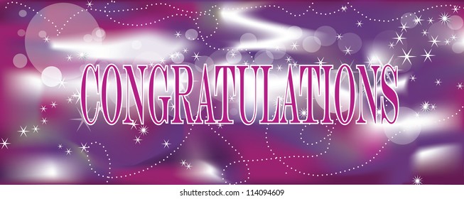 Congratulations background with sparkles and stars.