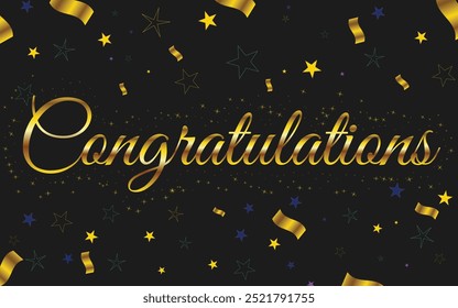 Congratulations background with sparkles and stars