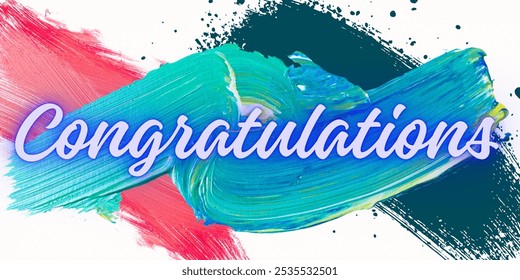 Congratulations banner. Congratulations art vector neon style. Congratulations isolated on brush Background 