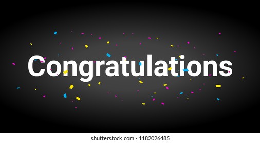 Congratulations Banner Explostion Colorful Confetti Concept Stock ...