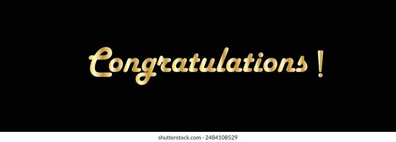 Congratulations, congratulations banner with glitter. Handwritten modern brush lettering on a dark background. Handwritten phrase for your design. Vector illustration
