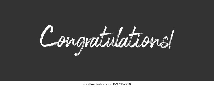 Congratulations banner, hand drawn calligraphy text. Handwritten congratulate sign.