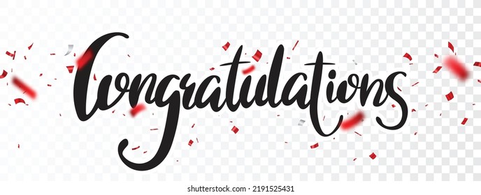 Congratulations banner , isolated on transparent background