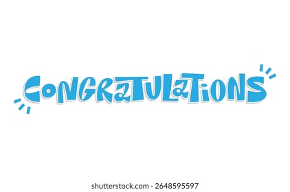 Parabéns banner lettering design Divertido e alegre mensagem tipográfica