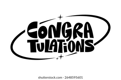 Congratulations banner lettering design Fun and joyful typographic message