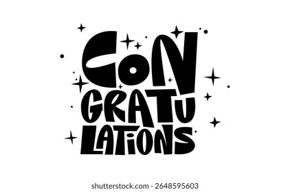 Congratulations banner lettering design Fun and joyful typographic message