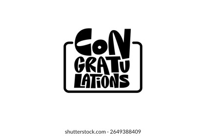 Congratulations banner lettering design Fun and joyful typographic message