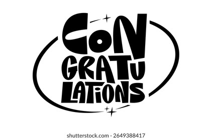 Congratulations banner lettering design Fun and joyful typographic message