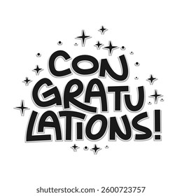 Congratulations banner, lettering text design for congrats card. Congratulating banner.