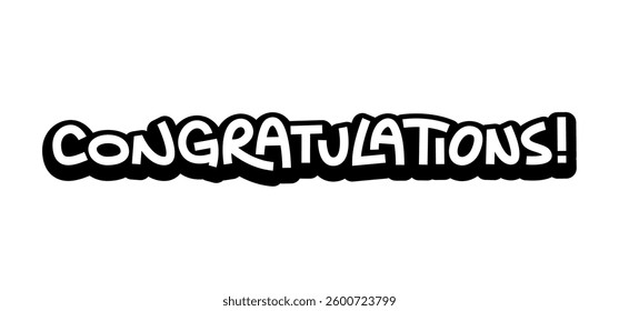Congratulations banner, lettering text design for congrats card. Congratulating banner.