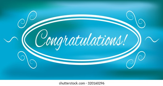 Congratulations banner on a blue background, vector illustration