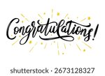 Congratulations banner, poster text lettering calligraphy text isolated vector illustration Congrats on a white background.