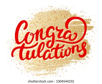 Congratulations banner. Vector lettering.