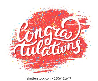 Congratulations banner. Vector lettering.