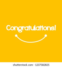 congratulations, beautiful greeting card background or banner with smile face theme. design illustration