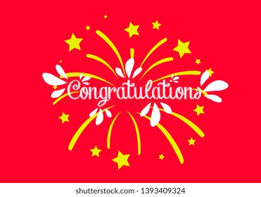 congratulations, beautiful greeting card background or banner with flower confetti theme